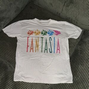 Disney Fantasia White T-Shirt with Rainbow Graphics
